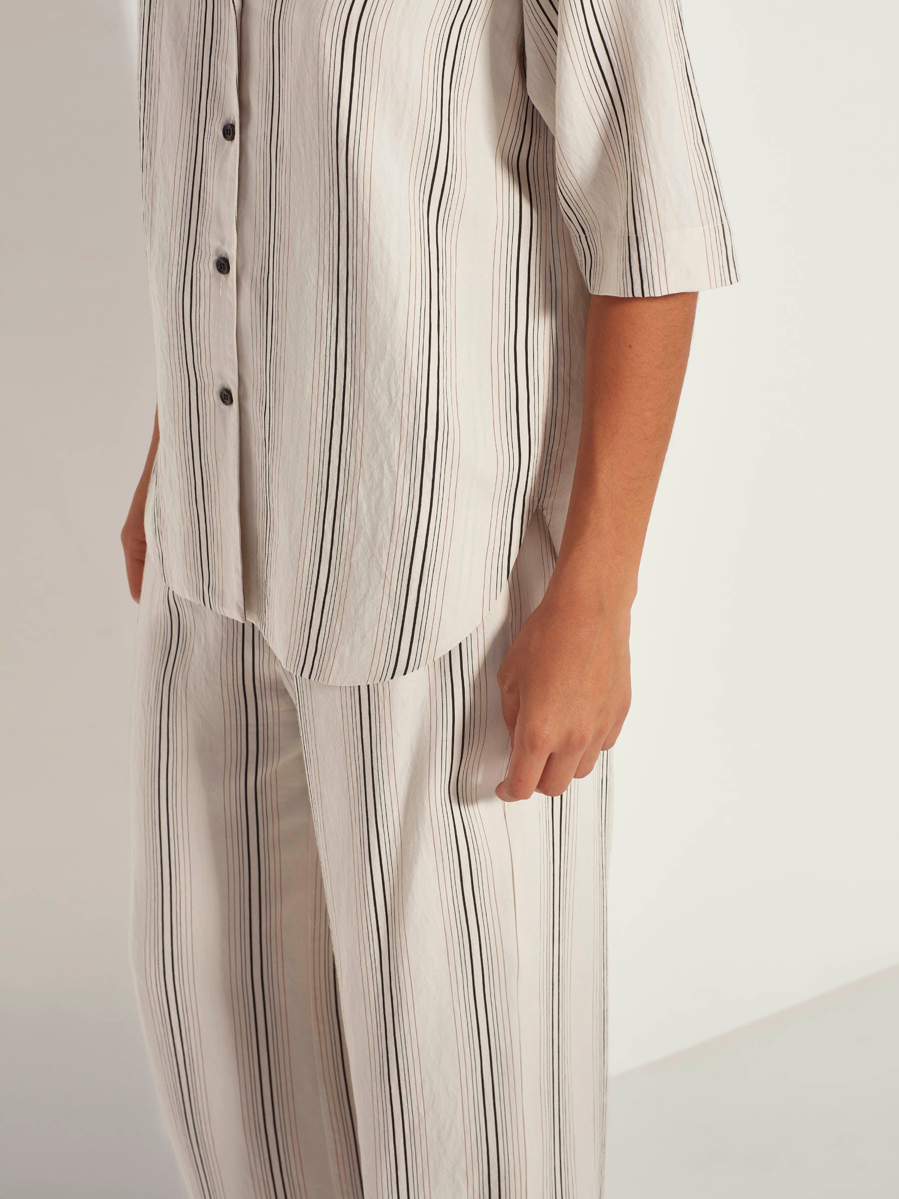 Lady Shirt (Stripe Shirting) White Stripe