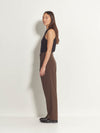 Boyfriend Pant (Wool Stretch Suiting) Chocolate