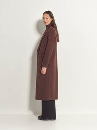 Mantelle Coat (Wool Cashmere Coating) Cocoa Herringbone