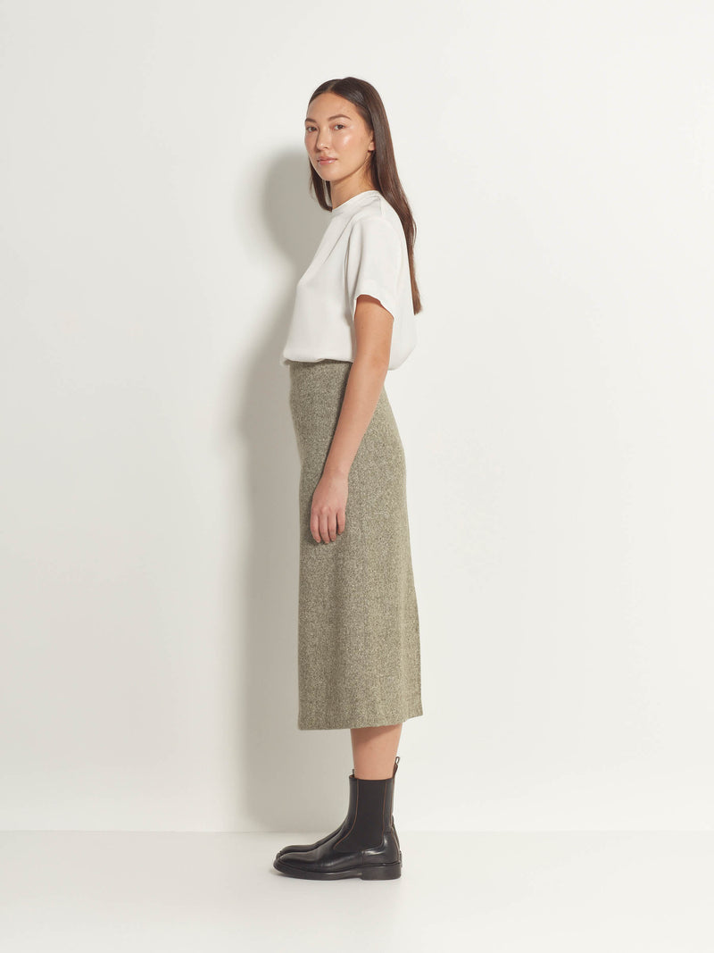Selina Skirt (Classic Tweed) Green Speckle