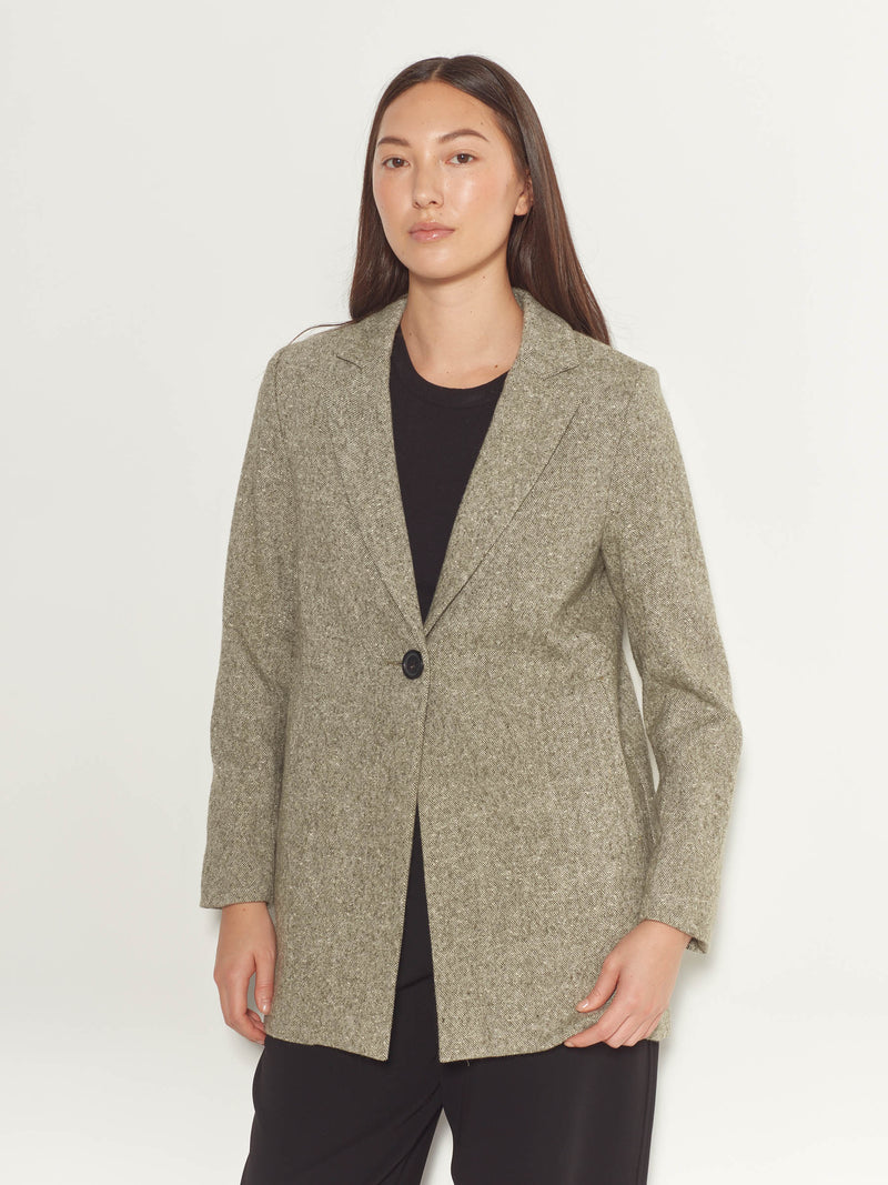 Wednesday Coat (Classic Tweed) Green Speckle