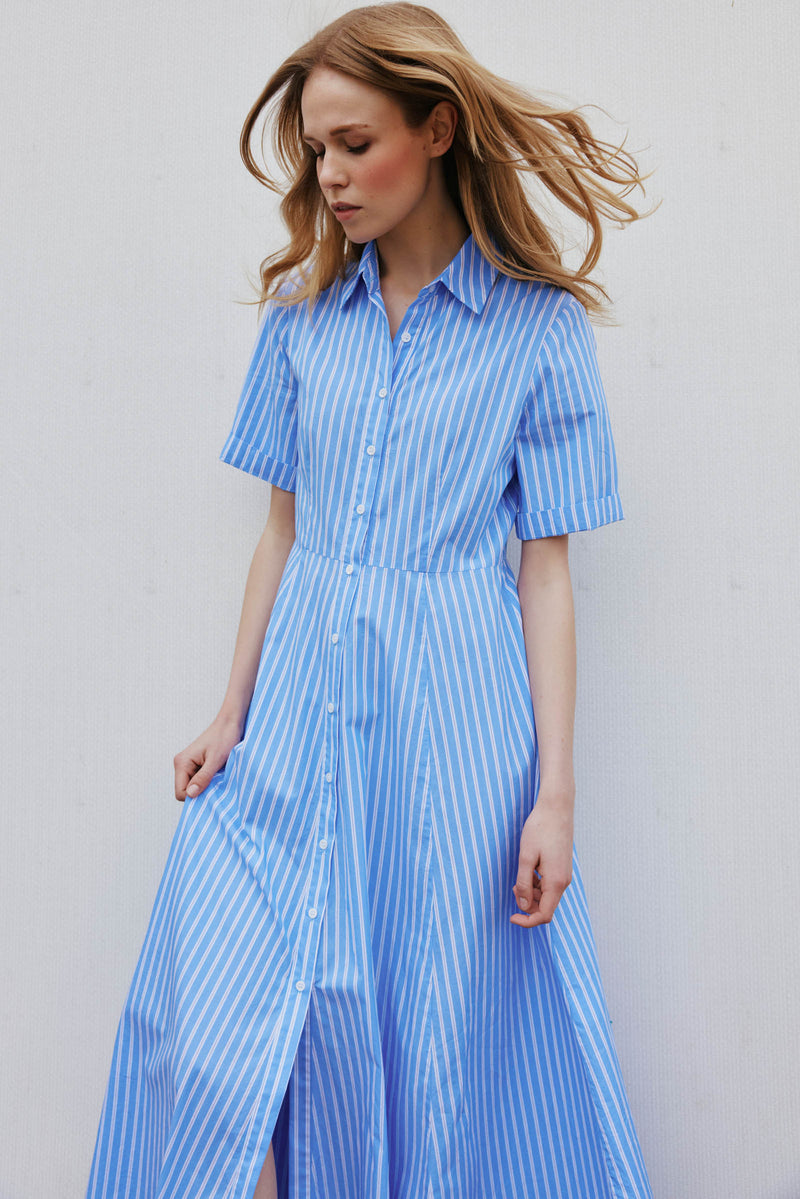 Delphi Dress (Heritage Stripe) Sea Stripe