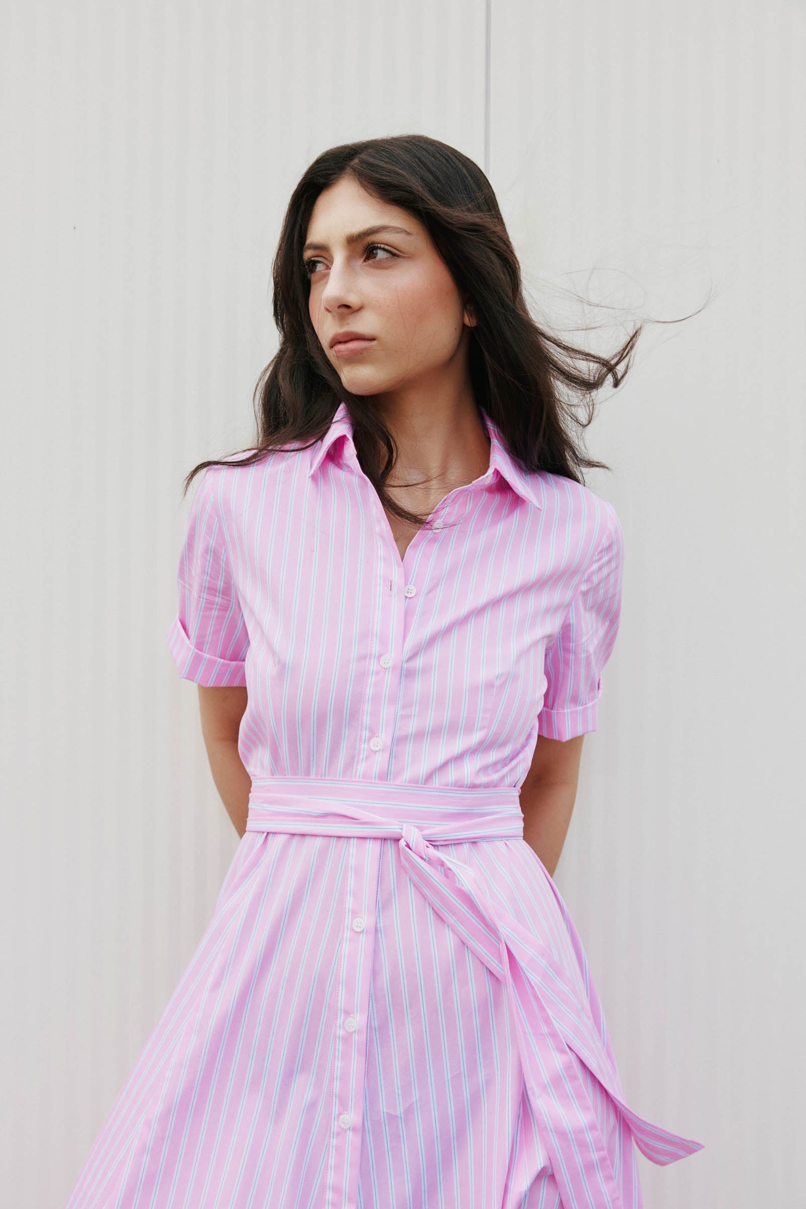 Delphi Dress (Heritage Stripe) Candy Stripe