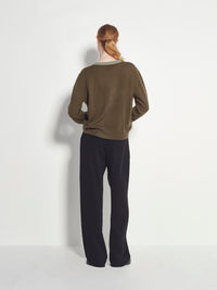 Contrast Twin Cardi (Cashmere) Ivy