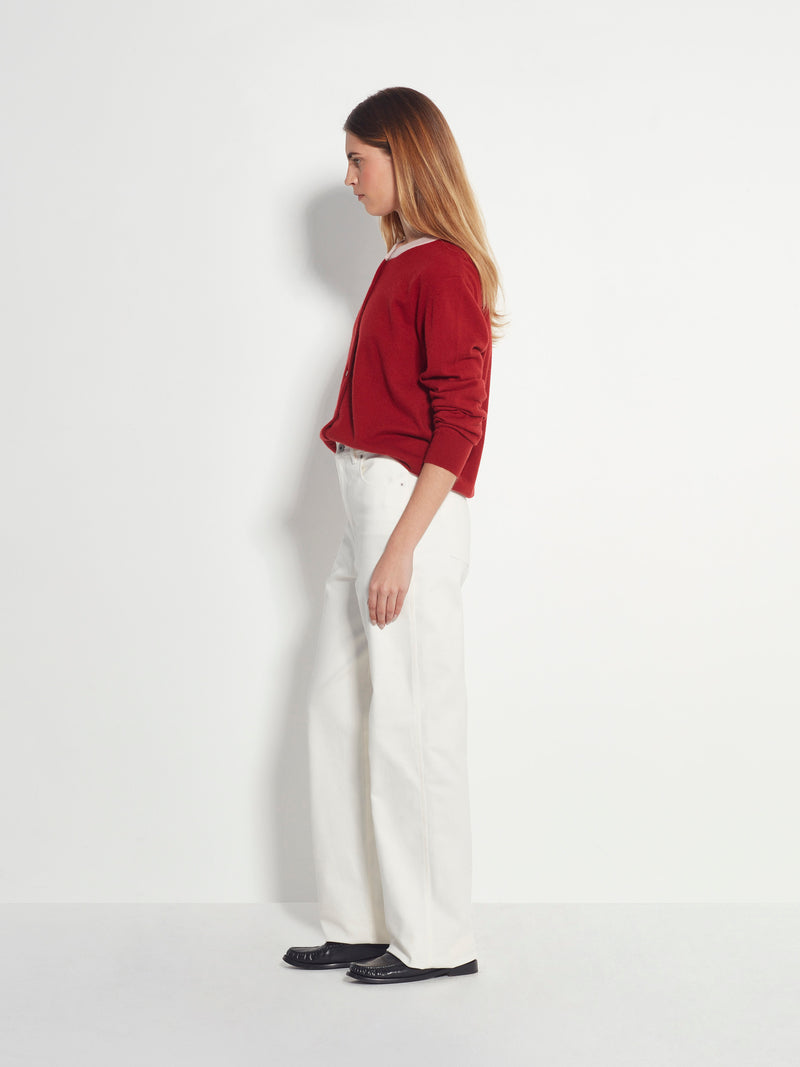 Contrast Twin Cardi (Cashmere) Macaroon