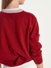 Contrast Twin Cardi (Cashmere) Macaroon