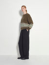 Stripe Crew Sweater (Cashmere) Ivy
