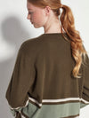 Stripe Crew Sweater (Cashmere) Ivy