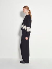 Stripe Crew Sweater (Cashmere) Oreo