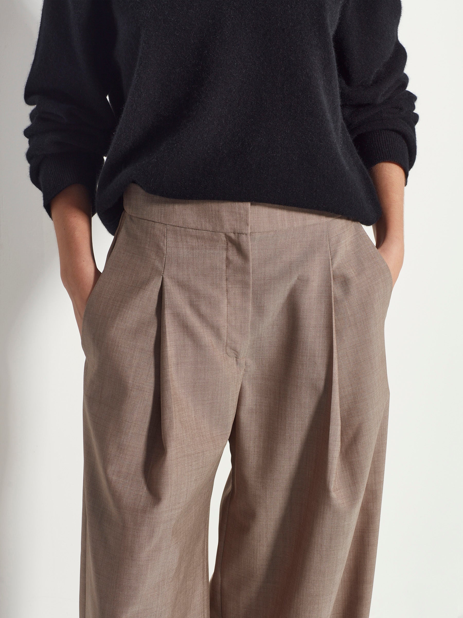 Calla Culotte (Fine Wool Suiting) Salt and Pepper – Juliette