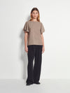 Fitted Loretta Top (Fine Wool Suiting) Salt and Pepper