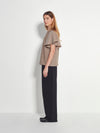 Fitted Loretta Top (Fine Wool Suiting) Salt and Pepper