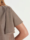 Fitted Loretta Top (Fine Wool Suiting) Salt and Pepper