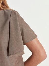 Fitted Loretta Top (Fine Wool Suiting) Salt and Pepper