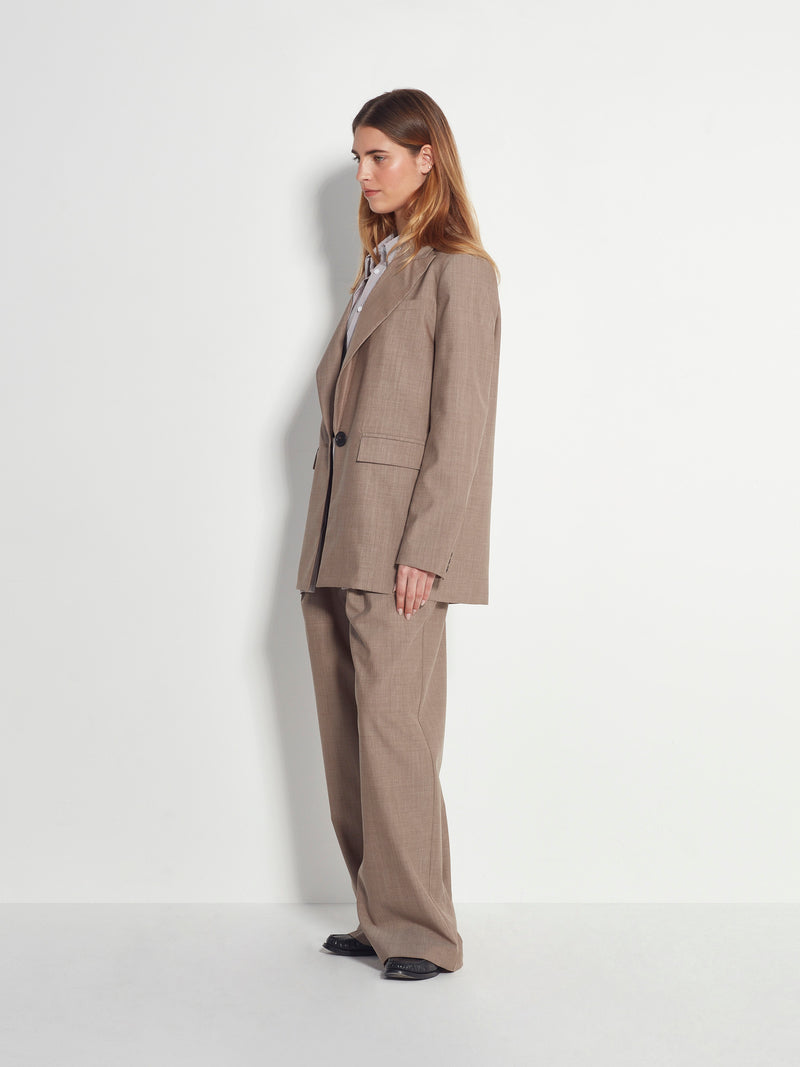 Peak Tuxe Jacket (Fine Wool Suiting) Salt and Pepper