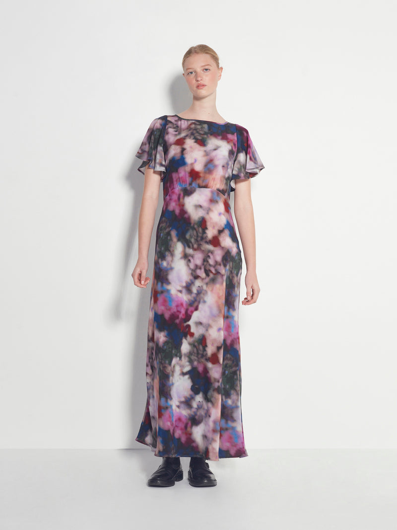 Camelia Dress (Floral Veil Silk CDC) Dreamscape