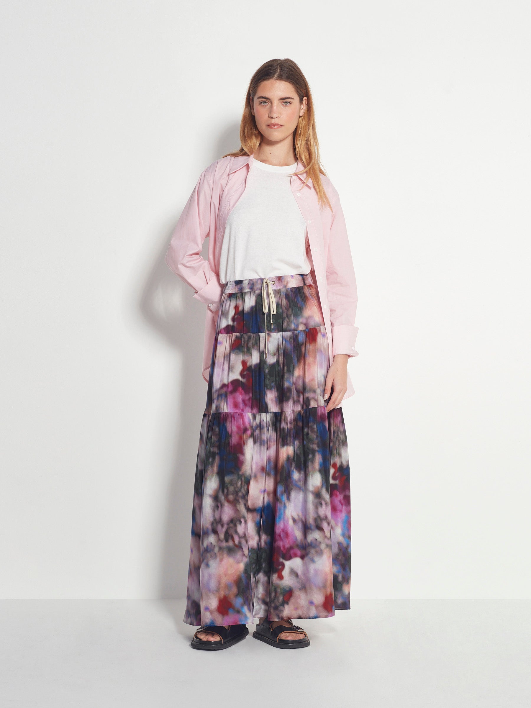 Nova Skirt (Floral Veil Silk CDC) Dreamscape