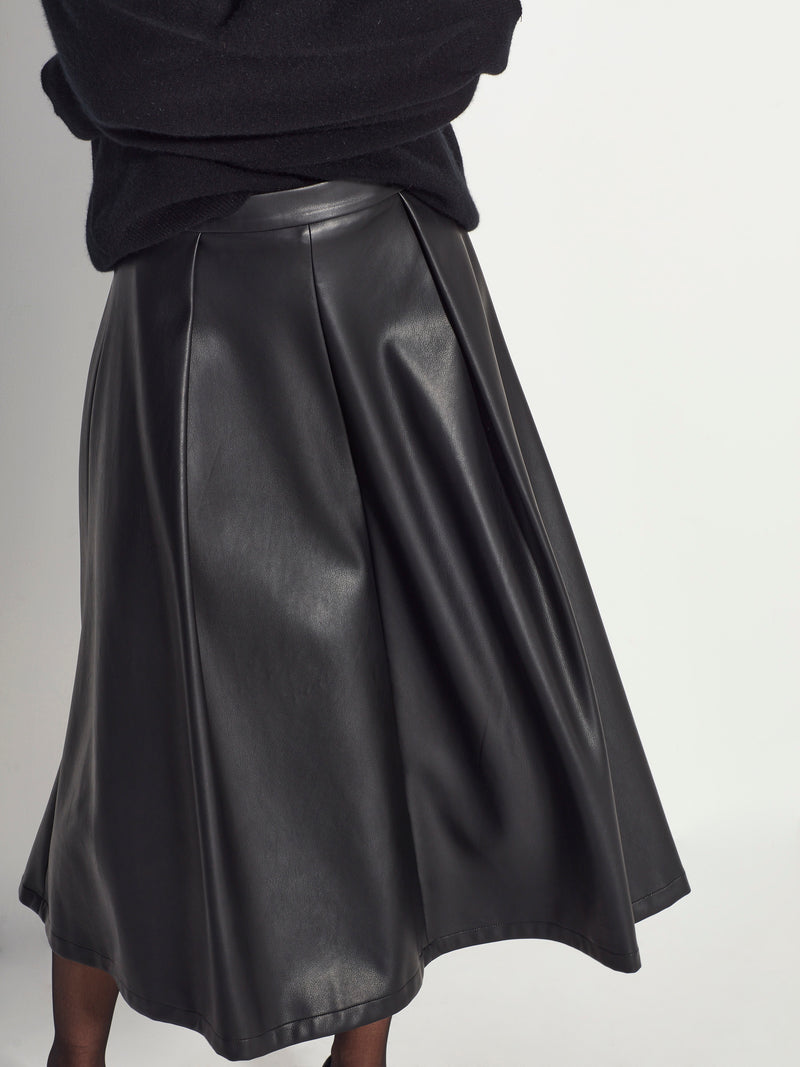 Salem Skirt (Faux Leather) Black