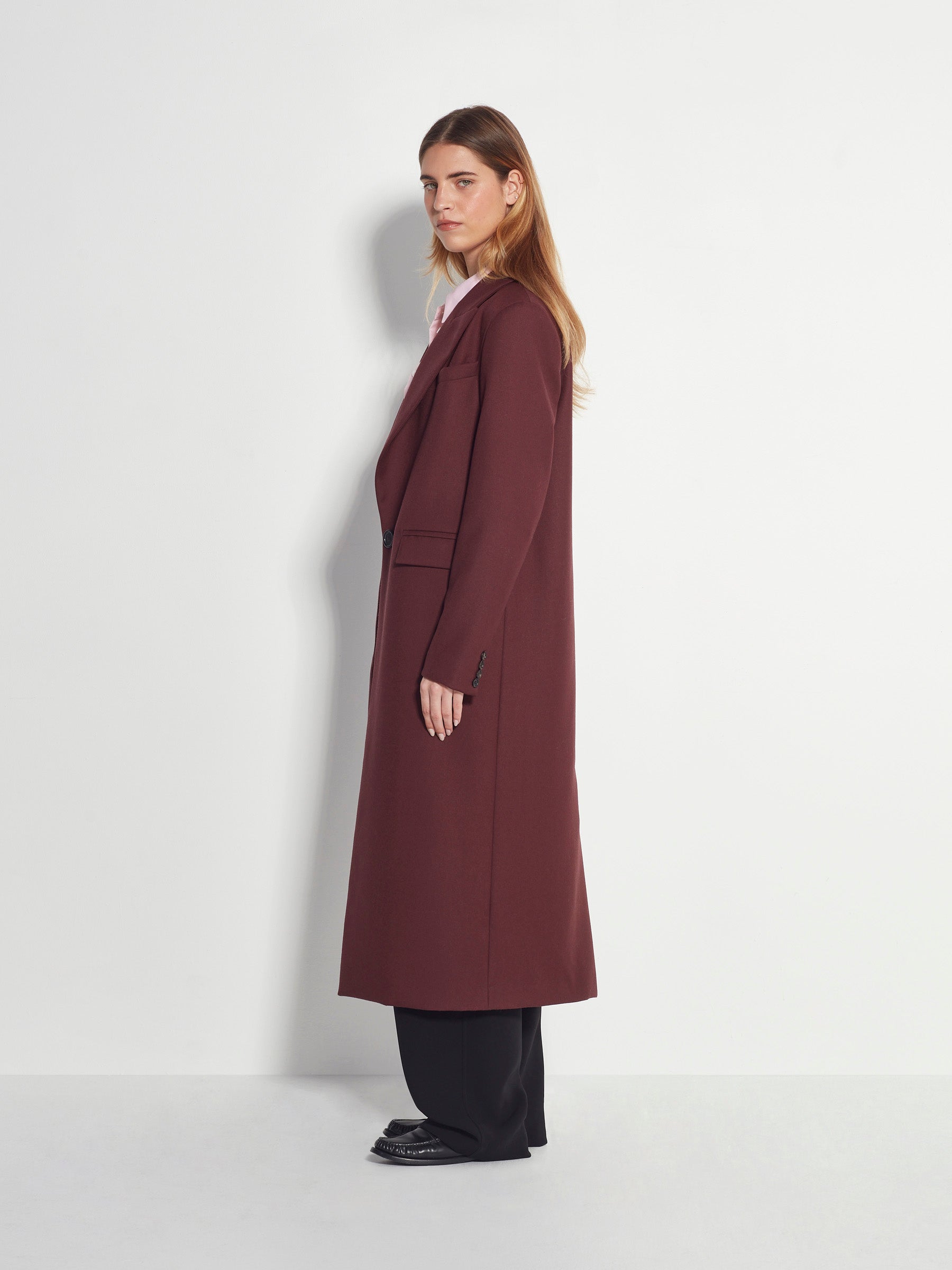 Mantelle Coat (Gaberdine Coating) Burgundy