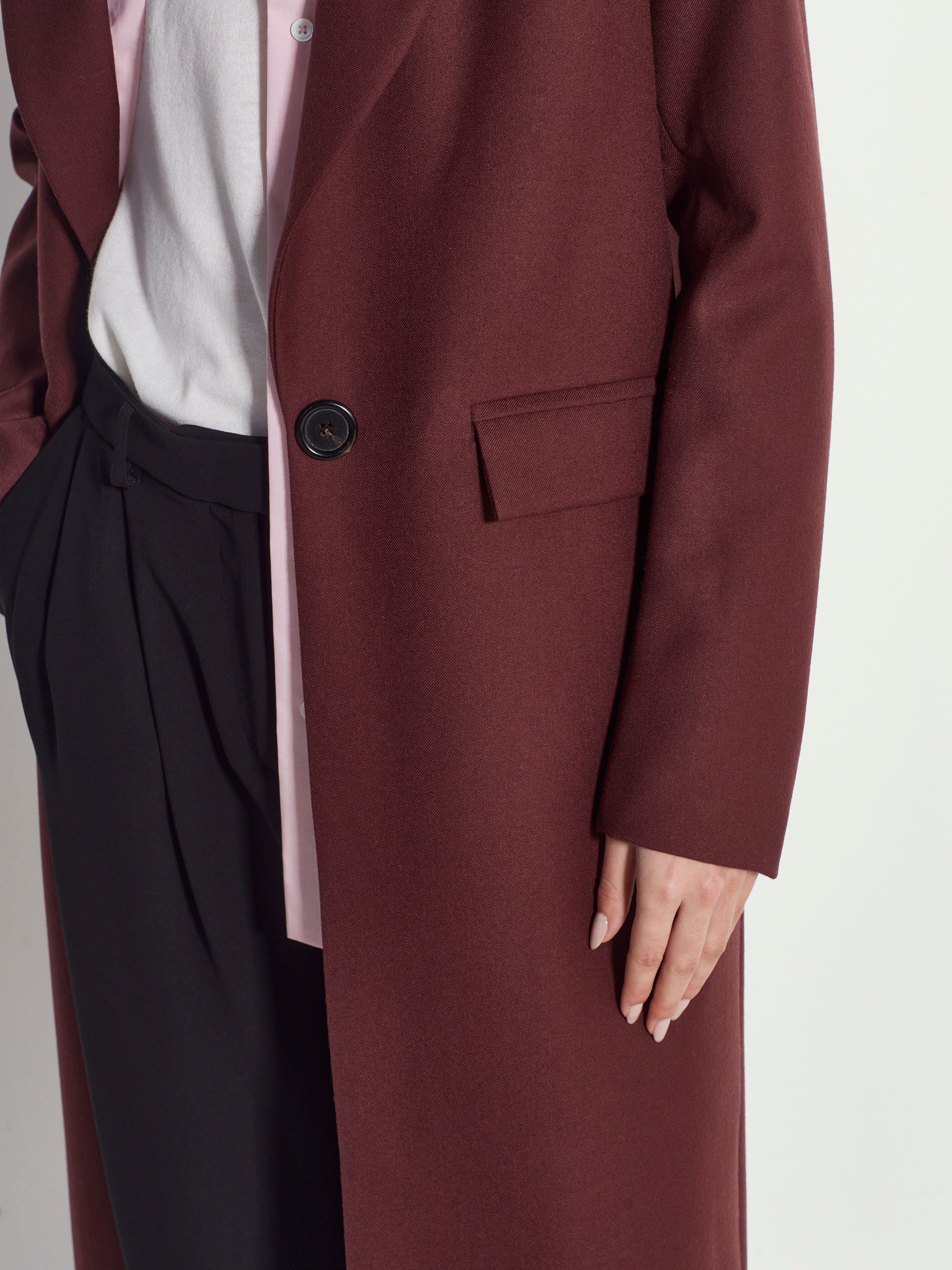 Mantelle Coat (Gaberdine Coating) Burgundy
