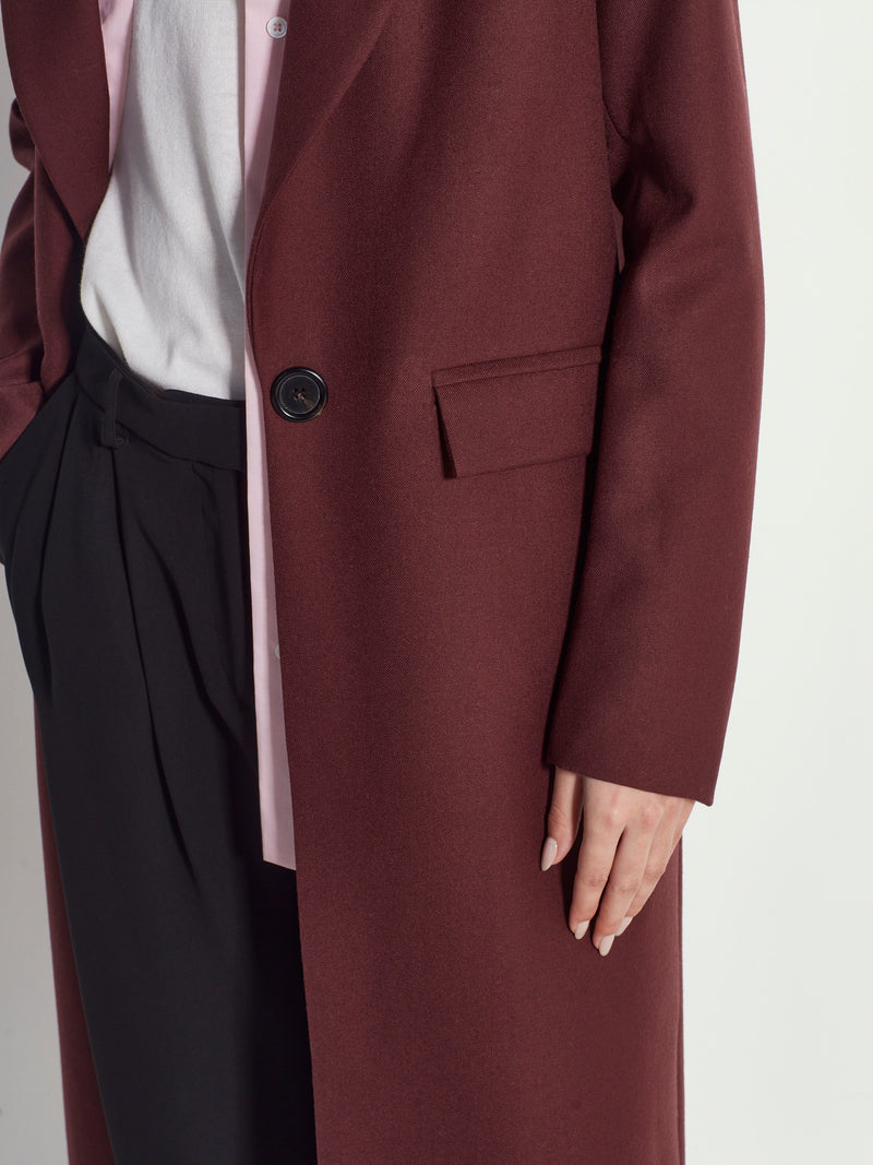 Mantelle Coat (Gaberdine Coating) Burgundy