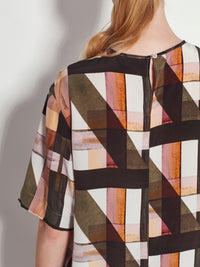 Drape T (Geo Maze Silk CDC) Painterly