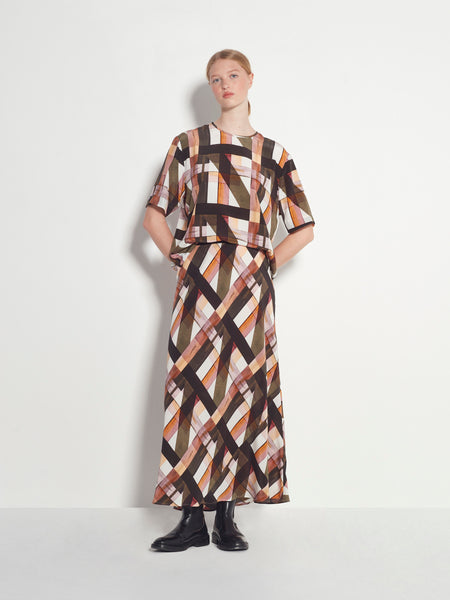 Em Skirt (Geo Maze Silk CDC) Painterly – Juliette Hogan