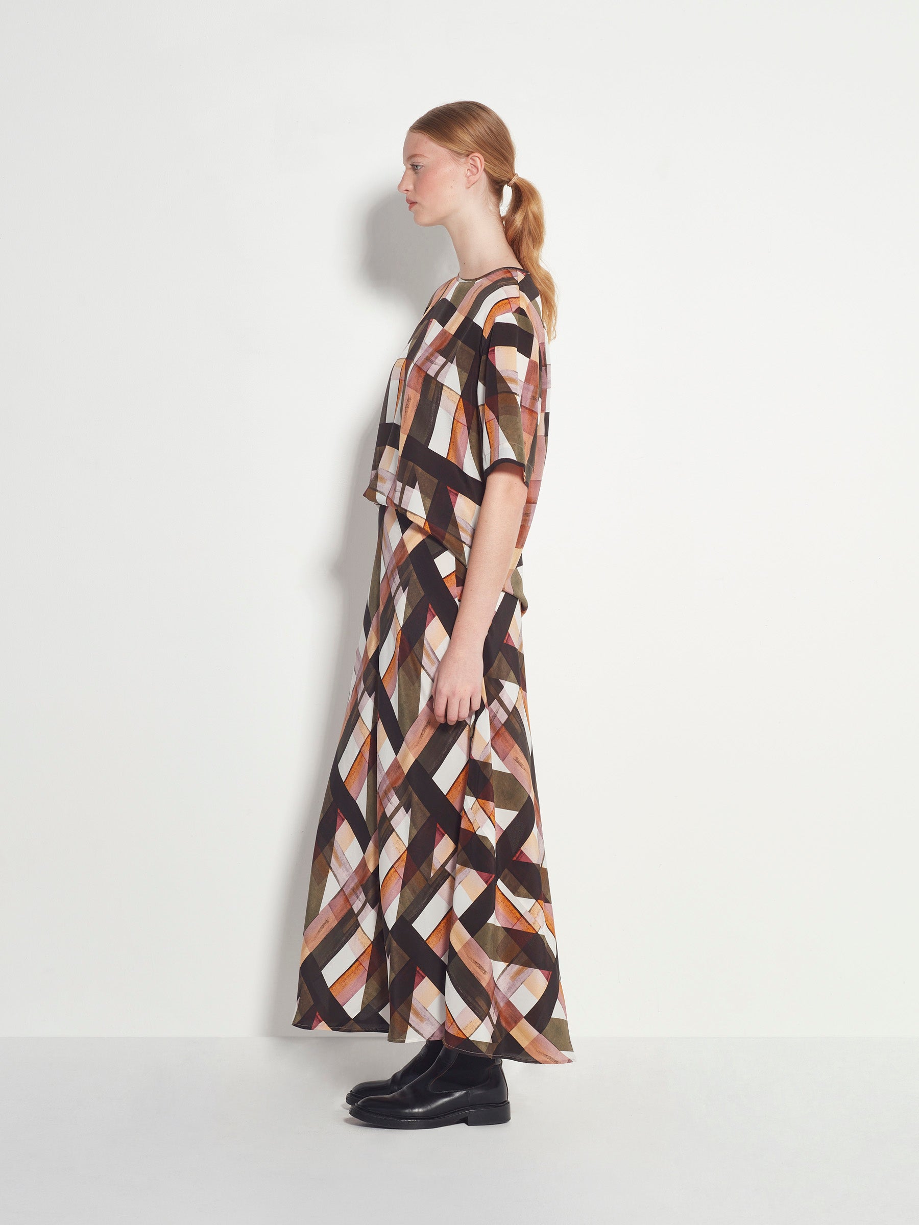 Em Skirt (Geo Maze Silk CDC) Painterly