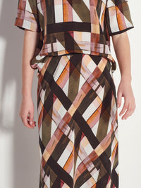 Em Skirt (Geo Maze Silk CDC) Painterly
