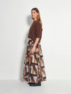 Kay Skirt (Geo Maze Silk Linen) Painterly