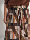 Kay Skirt (Geo Maze Silk Linen) Painterly