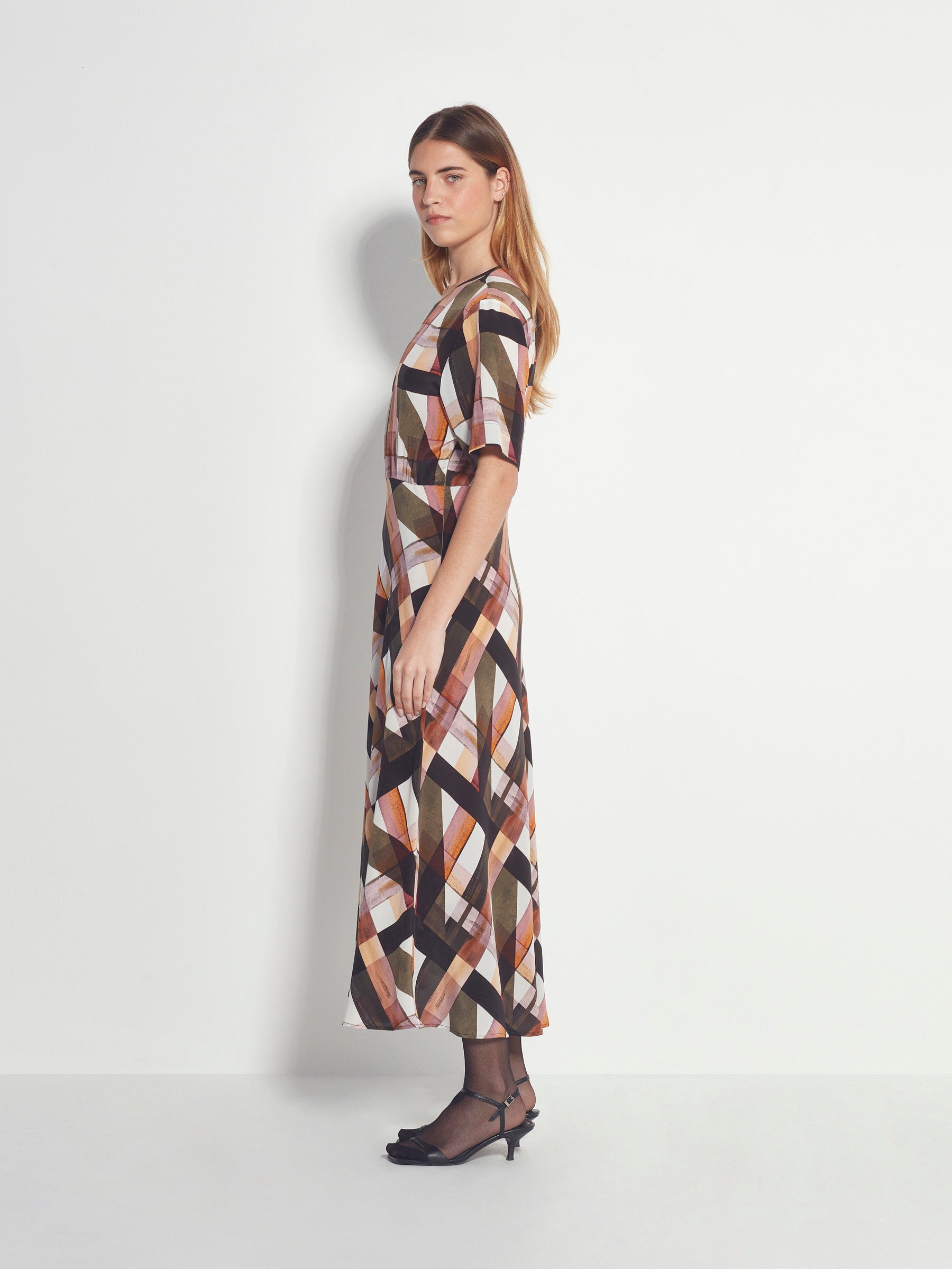 Tilda Dress (Geo Maze Silk CDC) Painterly