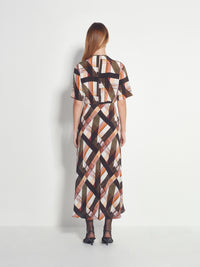 Tilda Dress (Geo Maze Silk CDC) Painterly