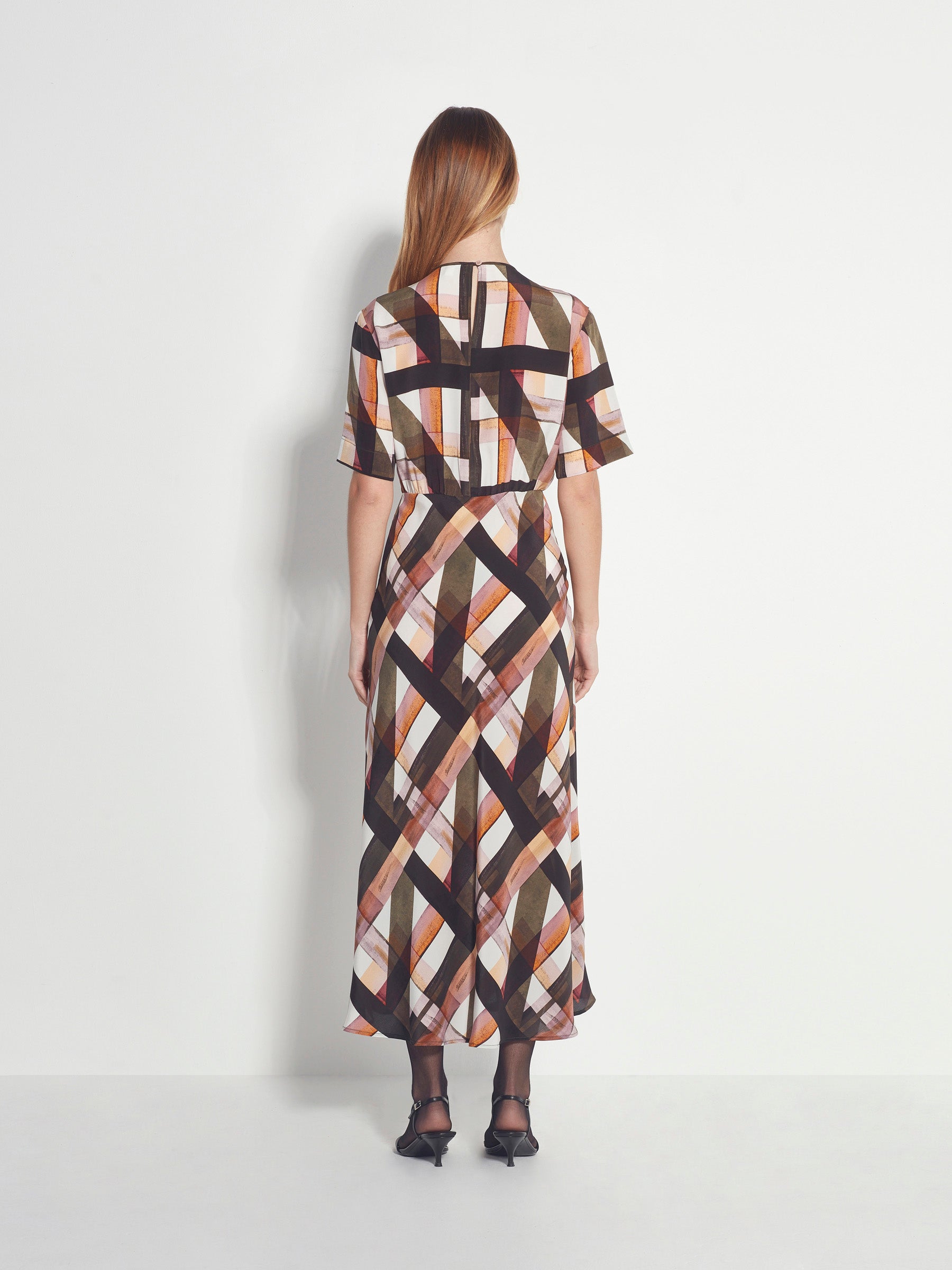 Tilda Dress (Geo Maze Silk CDC) Painterly