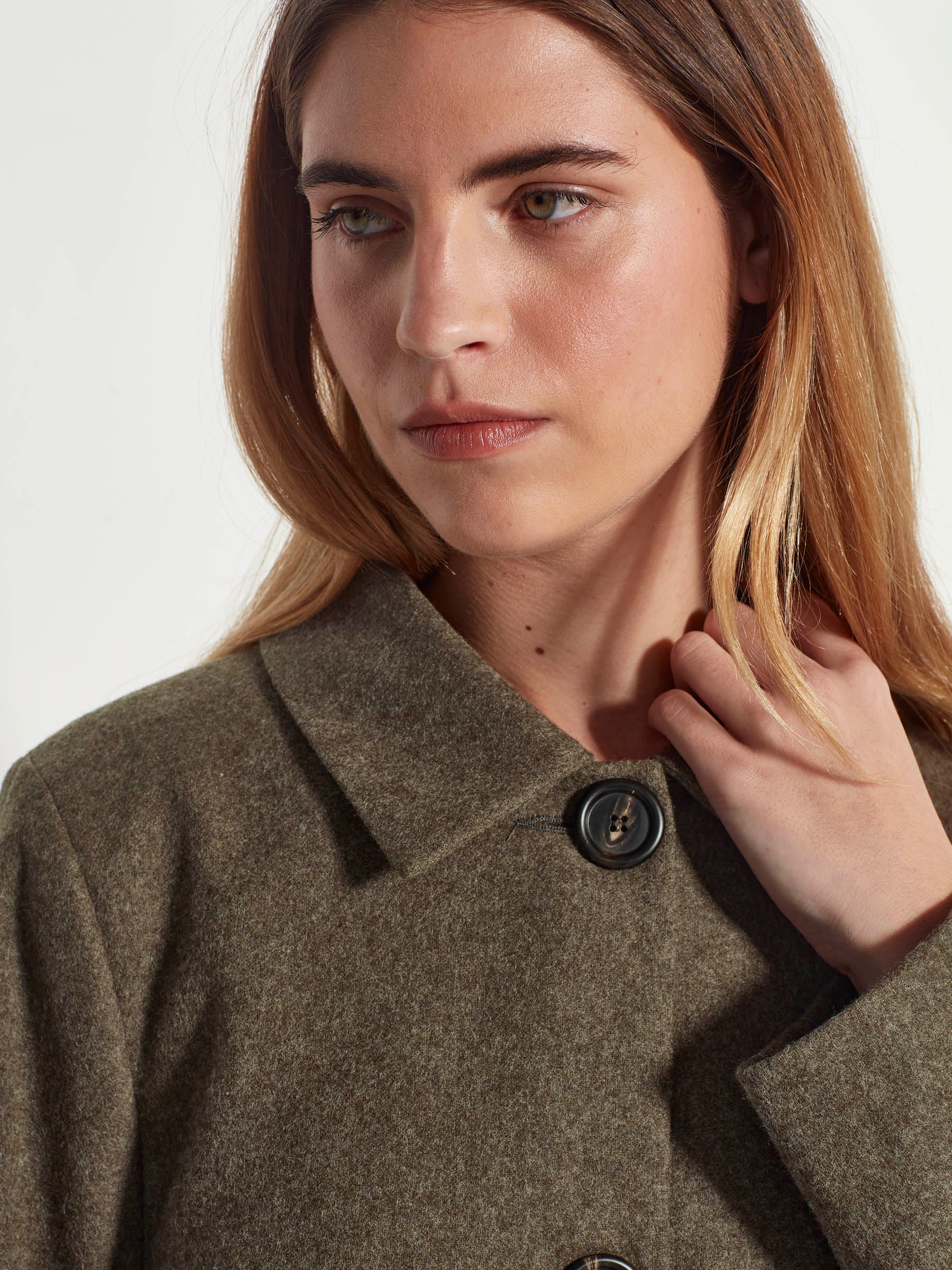 【Archive】in the attic khaki coat Car Coat (Light Wool) Khaki – Juliette Hogan