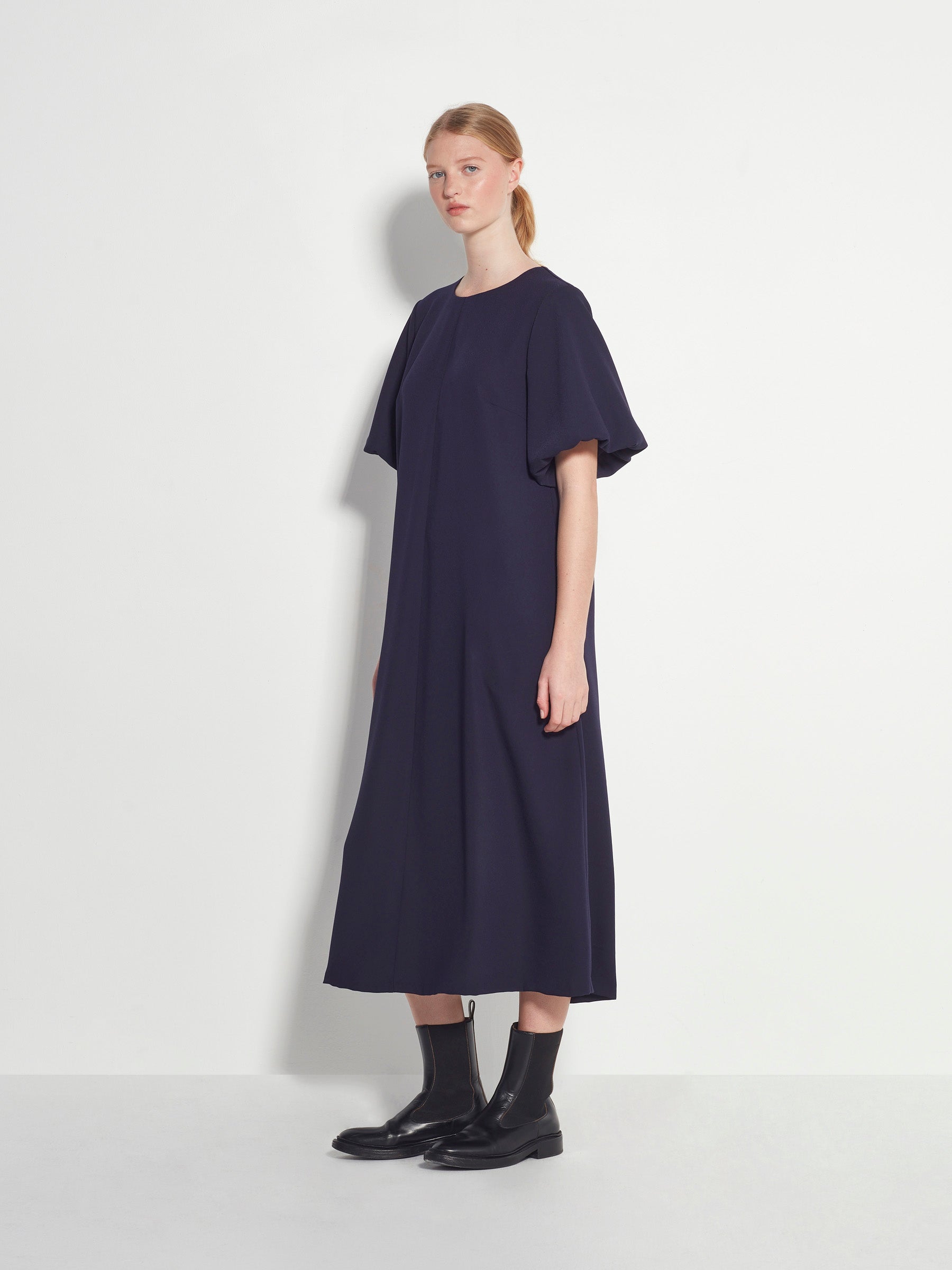 Peyton Dress (Luxe Crepe) Navy