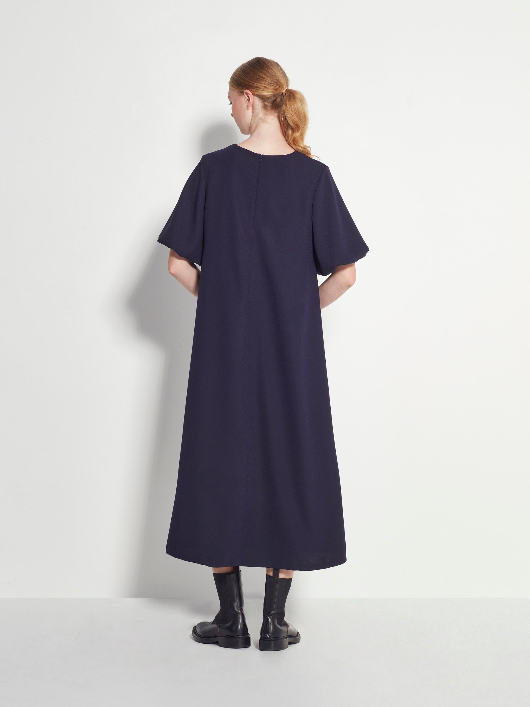 Peyton Dress (Luxe Crepe) Navy