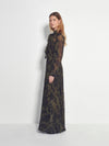 Coco Pleat Dress (Midnight Flora) Moss