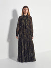 Coco Pleat Dress (Midnight Flora) Moss