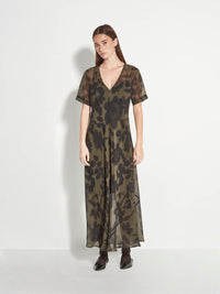 Sawyer Dress (Midnight Flora) Moss