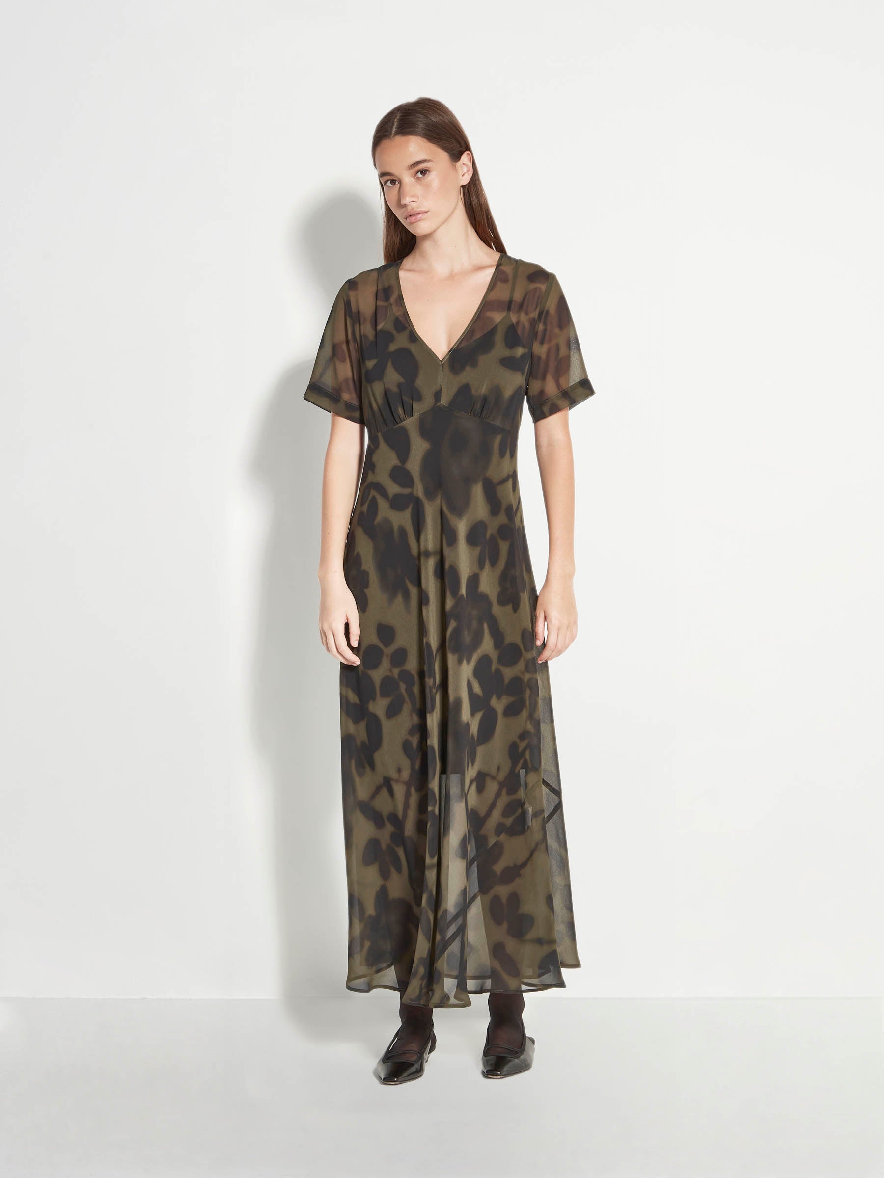 Sawyer Dress (Midnight Flora) Moss