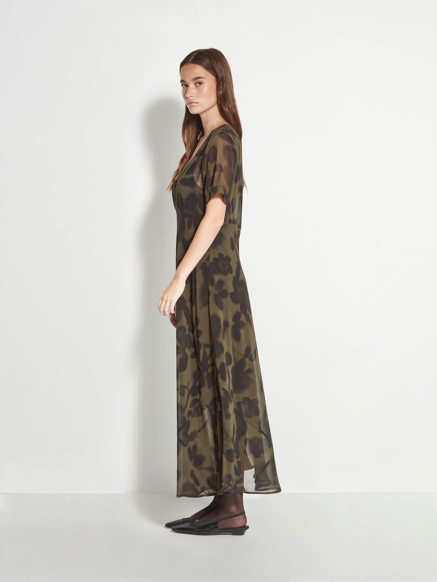 Sawyer Dress (Midnight Flora) Moss