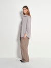 Elara Shirt (Pinstripe Organic Cotton) Brown Stripe