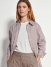 Elara Shirt (Pinstripe Organic Cotton) Brown Stripe