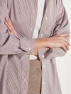 Elara Shirt (Pinstripe Organic Cotton) Brown Stripe