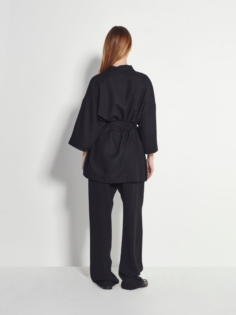 Emi Jacket (Wool Crepe) Black