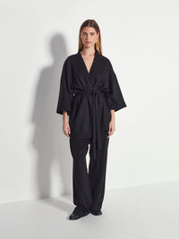 Emi Jacket (Wool Crepe) Black