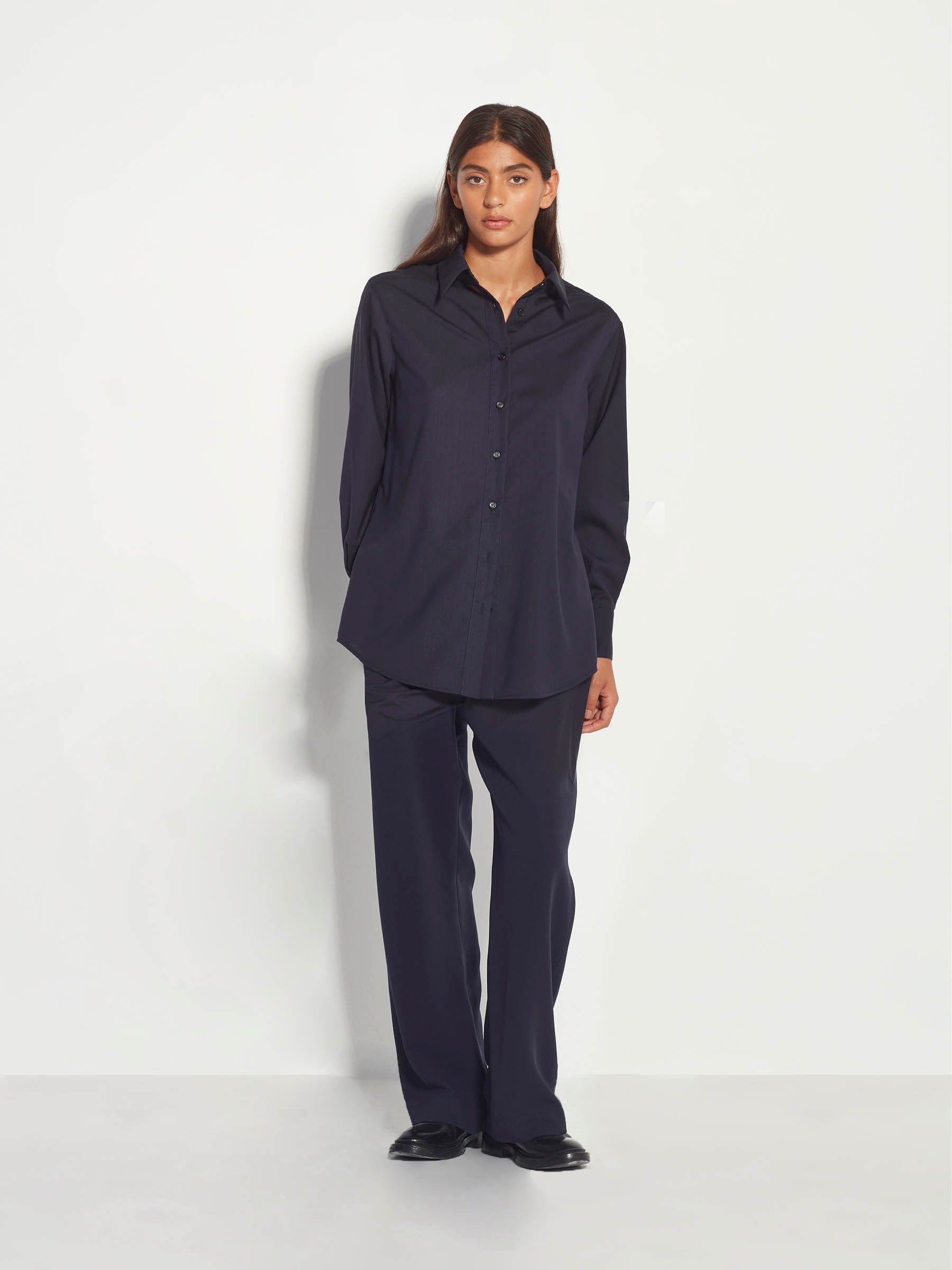 Elara Shirt (Wool Shirting) Ink