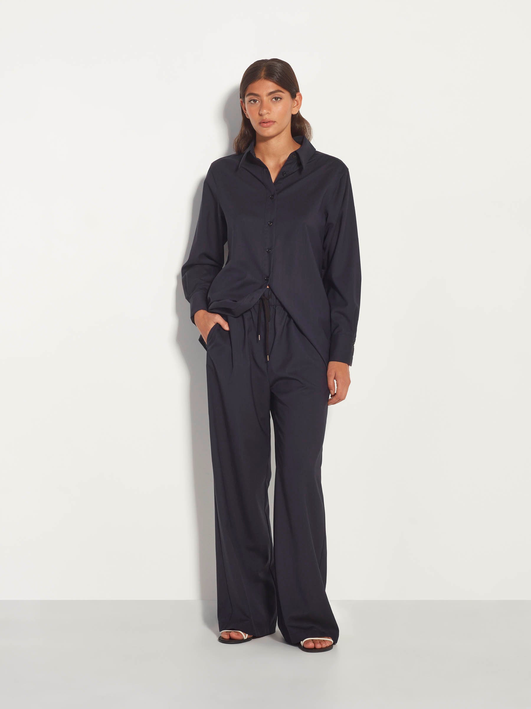 Elara Shirt (Wool Shirting) Ink