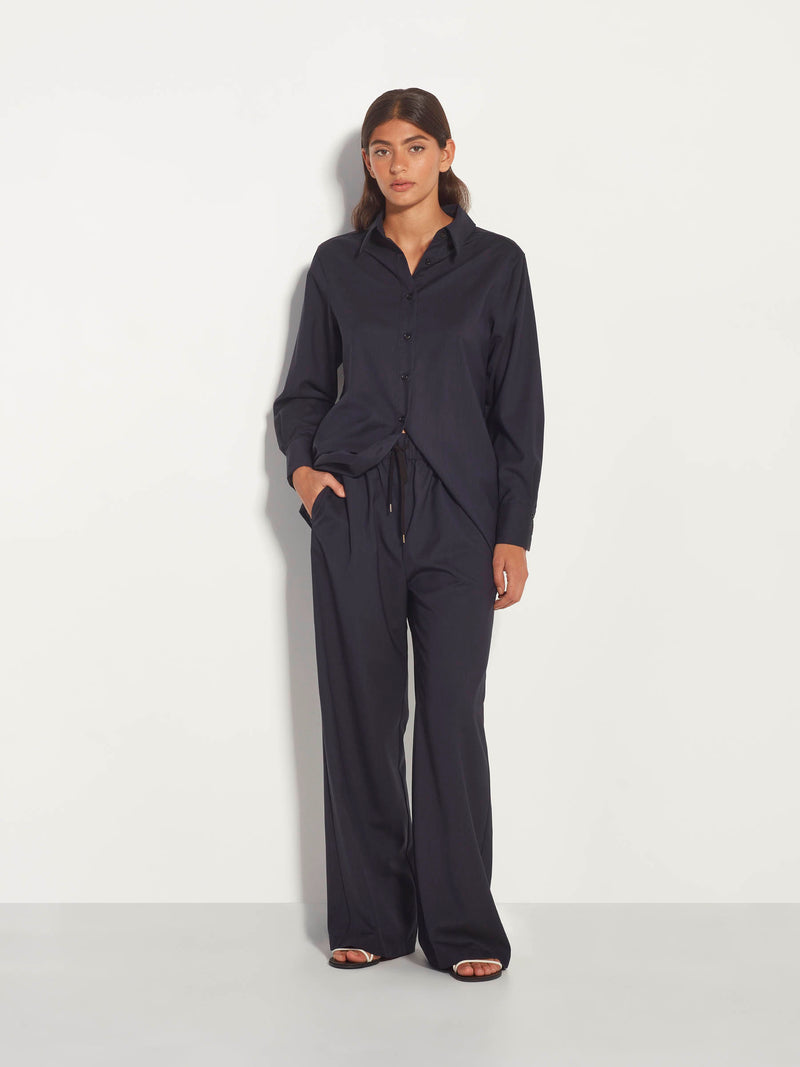 Elara Shirt (Wool Shirting) Ink